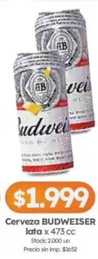 Cordiez Budweiser cerveza oferta