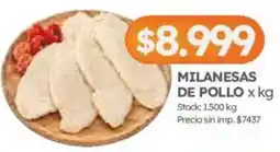 Cordiez Milanesas de pollo oferta