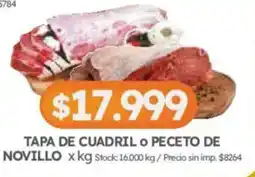 Cordiez Tapa de cuadril o peceto de novillo oferta
