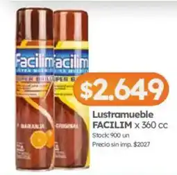 Cordiez Facilim lustramueble oferta