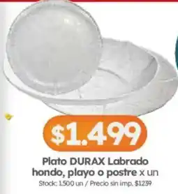 Cordiez Durax plato labrado hondo oferta