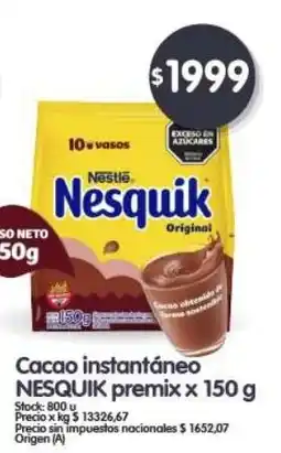 Supermercados Buenos Días NESQUIK Cacao instantáneo premix oferta