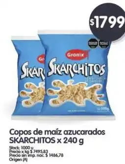 Supermercados Buenos Días SKARCHITOS Copos de maíz azucarados oferta
