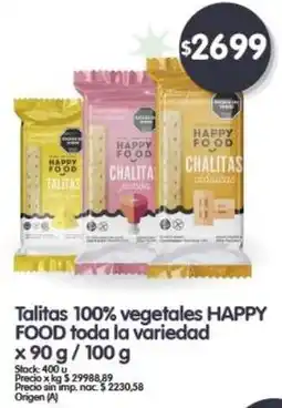 Supermercados Buenos Días HAPPY FOOD Talitas 100% vegetales toda la variedad oferta