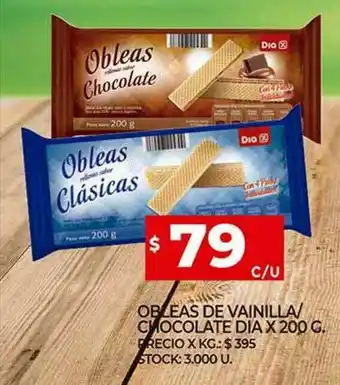Supermercados DIA Obleas De Vanilla- Chocolate Dia oferta