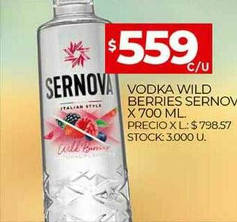 Supermercados DIA Vodka Wild Berries Sernova oferta