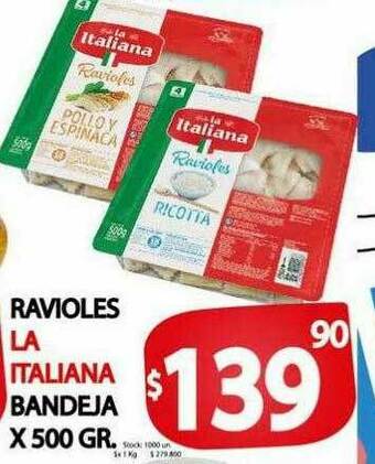 Supermercados Mariano Max Ravioles La Italiana Bandeja oferta
