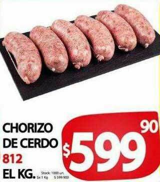 Supermercados Mariano Max Chorizo De Cerdo 812 El Kg oferta
