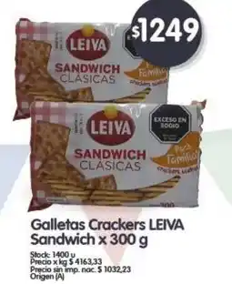 Supermercados Buenos Días LEIVA Galletas Crackers Sandwich oferta