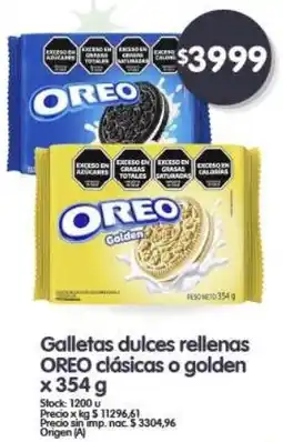 Supermercados Buenos Días OREO Galletas dulces rellenas clásicas o golden oferta