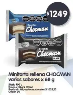 Supermercados Buenos Días CHOCMAN Minitorta rellena varios sabores oferta