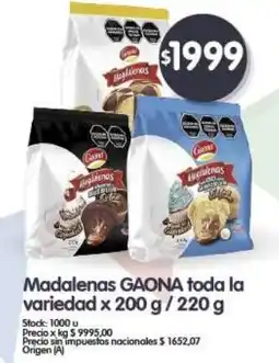 Supermercados Buenos Días GAONA Madalenas toda la variedad oferta