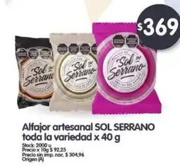 Supermercados Buenos Días SOL SERRANO Alfajor artesanal toda la variedad oferta