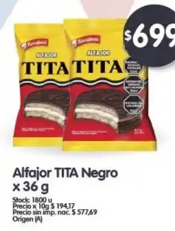 Supermercados Buenos Días TITA Alfajor Negro oferta
