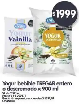 Supermercados Buenos Días TREGAR Yogur bebible entero o descremado oferta