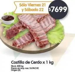 Supermercados Buenos Días Costilla de Cerdo oferta