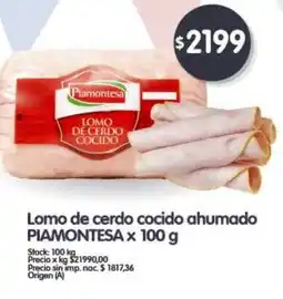 Supermercados Buenos Días PIAMONTESA Lomo de cerdo cocido ahumado oferta