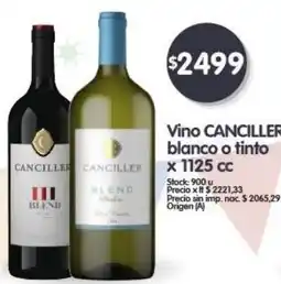 Supermercados Buenos Días CANCILLER Vino blanco o tinto x 1125 cc oferta