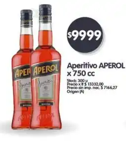 Supermercados Buenos Días APEROL Aperitivo x 750 cc oferta