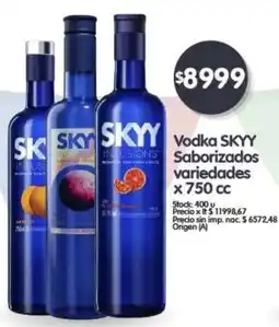 Supermercados Buenos Días SKYY Vodka Saborizados variedades x 750 cc oferta