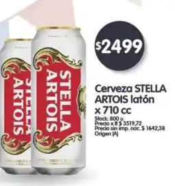 Supermercados Buenos Días STELLA ARTOIS Cerveza latón x 710 cc oferta