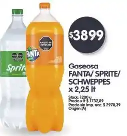 Supermercados Buenos Días FANTA/SPRITE/ SCHWEPPES Gaseosa oferta