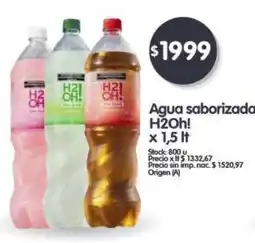 Supermercados Buenos Días H2Oh! Agua saborizada oferta