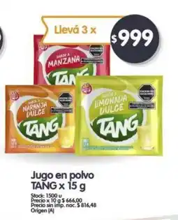 Supermercados Buenos Días TANG Jugo en polvo oferta
