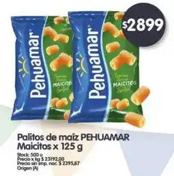 Supermercados Buenos Días PEHUAMAR Palitos de maíz Maicitos oferta