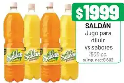 Almacor Saldán jugo para diluir vs sabores oferta