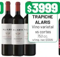 Almacor Trapiche alaris vino varietal vs cortes oferta