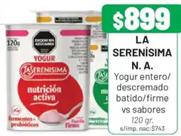 Almacor La serenisima yogur entero/descremado batido/firme vs sabores oferta