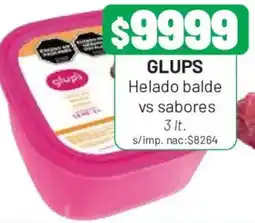 Almacor Glups helado balde vs sabores oferta