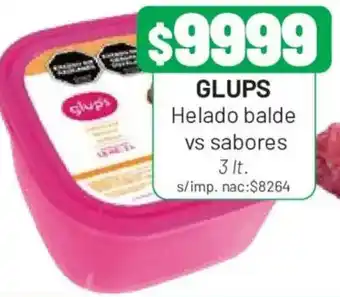 Almacor Glups helado balde vs sabores oferta