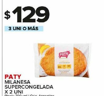 Carrefour Milanesa supercongelada paty 2uni oferta