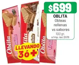 Almacor Oblita obleas rellenas vs sabores oferta