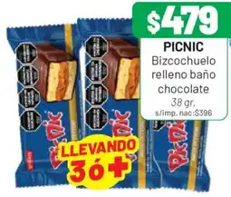 Almacor Picnic bizcochuelo relleno baño chocolate oferta