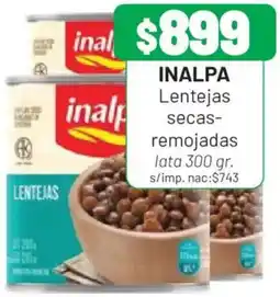 Almacor Inalpa lentejas secas-remojadas oferta