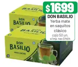 Almacor Don basilio yerba mate en saquitos clásico oferta