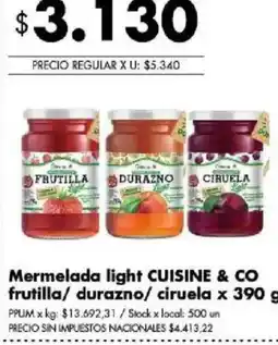 Disco Cuisine & Co mermelada light frutilla/ durazno/ ciruela oferta