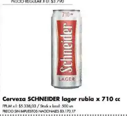 Disco Schneider cerveza lager rubia oferta