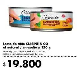 Disco Cuisine & Co lomitos de atún en aceite y agua oferta