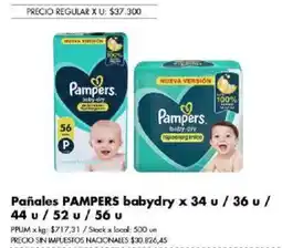 Disco Pampers pañales babydry oferta