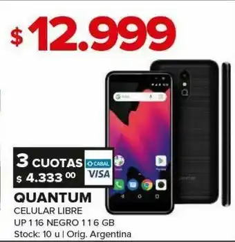 Carrefour Celular libre quantum up 1 16 negro 116gb oferta