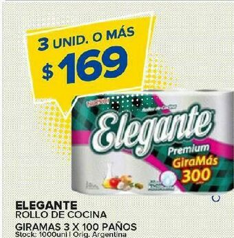 Carrefour Rollo de cocina elegante giramas 3x100 paños oferta