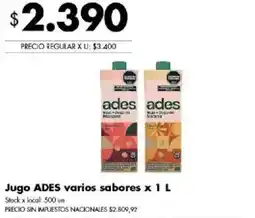 Disco Ades jugo varios sabores oferta