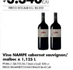 Disco Nampe vino cabernet sauvignon/ malbec oferta