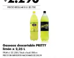 Disco Pritty gaseosa descartable limón oferta