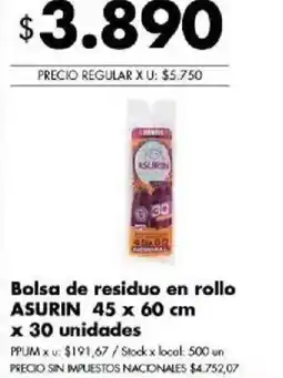 Disco Asurin bolsa de residuo en rollo oferta