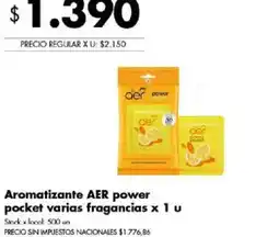 Disco Aer aromatizante power pocket varias fragancias oferta